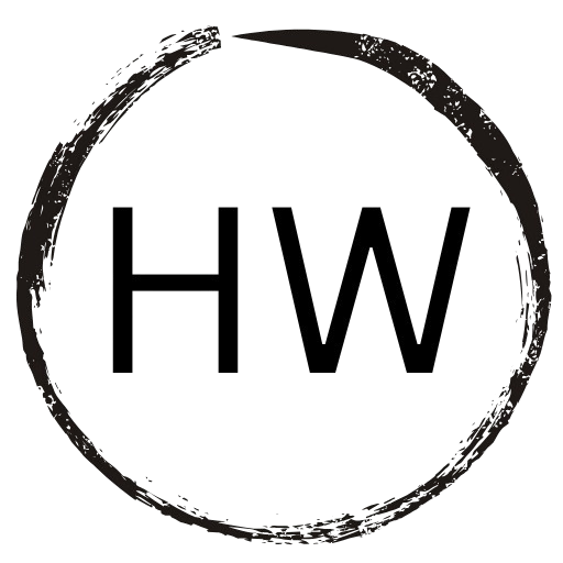 HW Logo von Hackel Webdesign, umgeben von einem Kreis